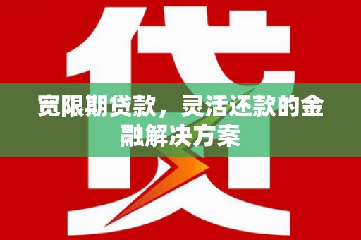 沙溪宽限期贷款，灵活还款的金融解决方案