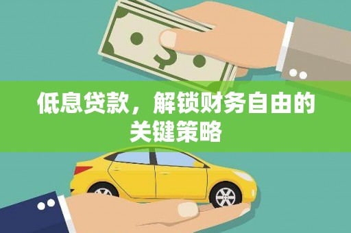 沙溪低息贷款，解锁财务自由的关键策略
