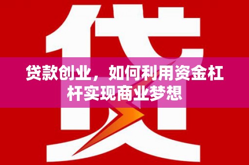 沙溪贷款创业，如何利用资金杠杆实现商业梦想